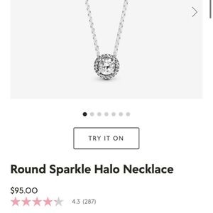 Pandora round sparkle halo necklace